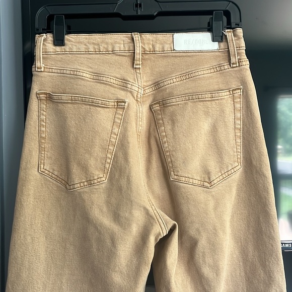 RE/DONE 70s Ultra High Wide Leg Jeans, Washed Khaki - 27 - Picture 8 of 9